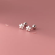 S925 Sterling Silver Flower Thread Earrings