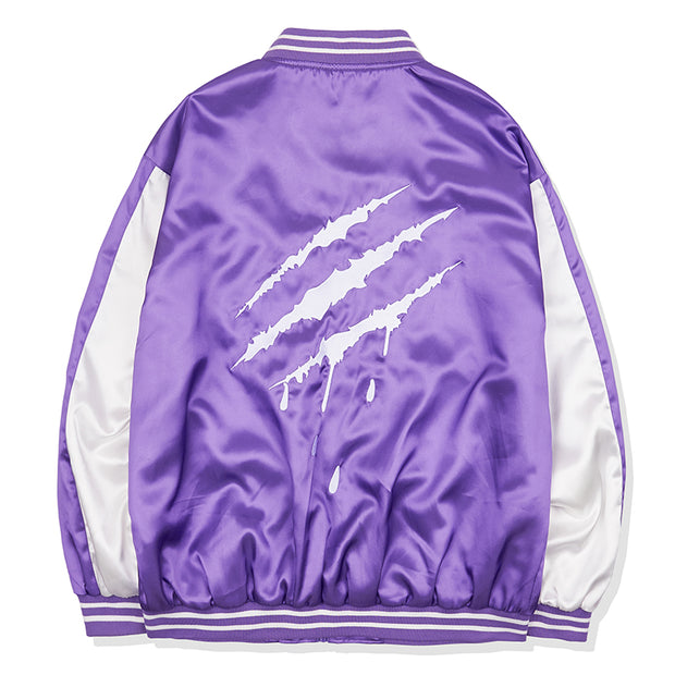Men's Casual Scratch Badge Baseball Jacket