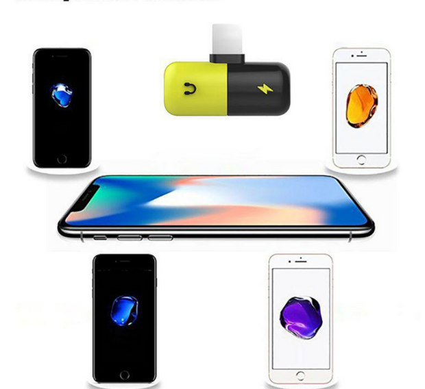 Headphone Adapter 8X Three-in-One Converter Line Charging Listening Songs Eating Chicken Splitter Capsules