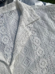Men's Lace Shirt Hollow Out See-through