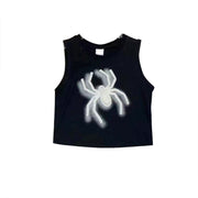 Retro Design Sense Couple Spider Flocking Top