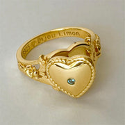 Ring Heart Shape Peach Heart Proposal Memorial