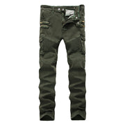 Men's Slim-fit Overalls With Multi-pocket Zipper