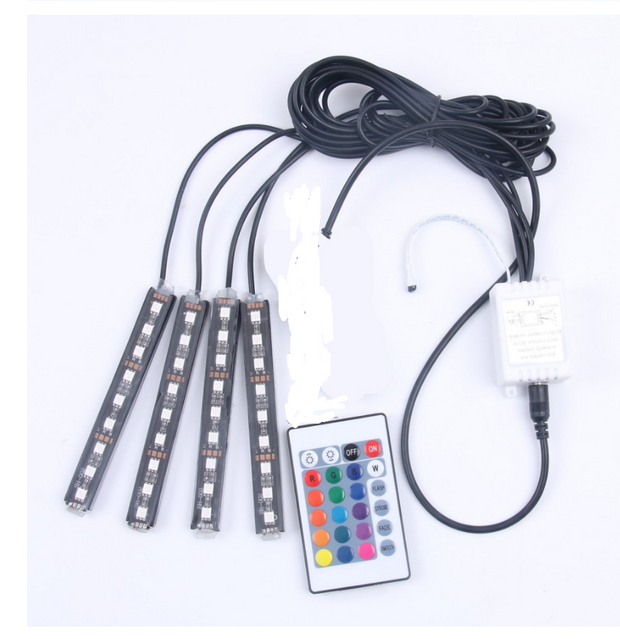 Wireless Remote Car RGB Lights LED Strip Neon Lamp Decorative Atmosphere Lights