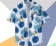Short Sleeve Printed Shirt Men's Retro Top