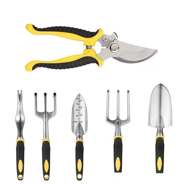 Garden Tools 8-piece Set Aluminum Alloy Two-color Plastic Handle Shovel