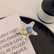 Colorful Rhinestone Five-pointed Star Duckbill Clip Retro