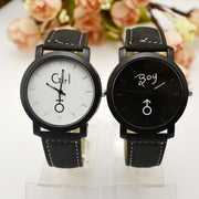 My Love belt black and white lovers watch