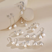S925 Sterling Silver Freshwater Pearl Ear Studs High Sense Special Interest Light Luxury Ins Style