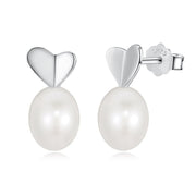 S925 Sterling Silver Freshwater Pearl Ear Studs High Sense Special Interest Light Luxury Ins Style