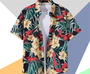 Short Sleeve Printed Shirt Men's Retro Top