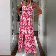 Women's Red Printed Dress