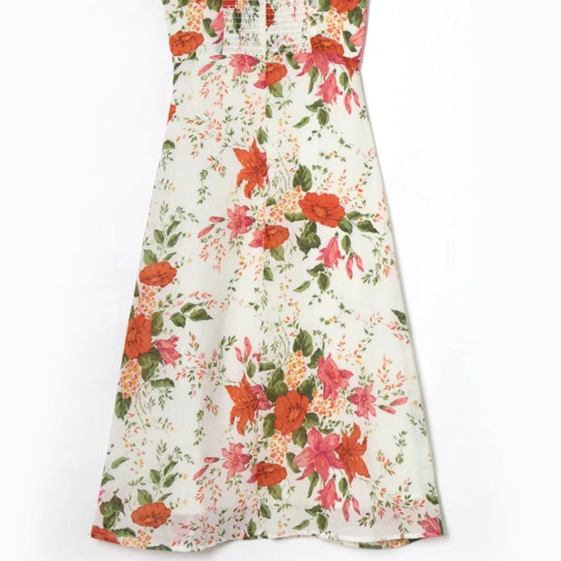 Vintage Floral High Waisted Dress