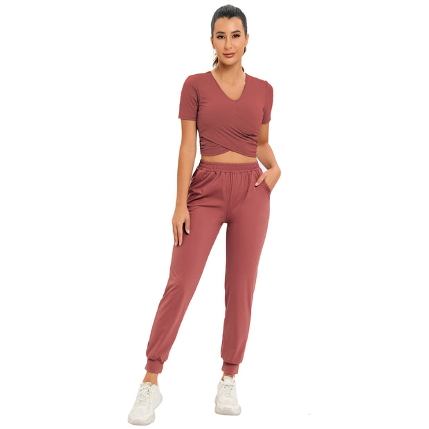 Women's Fashion Sports V-neck T-shirt