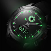 Waterproof luminous dual display electronic watch