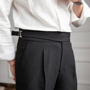 Men's Anti-wrinkle Casual Trousers High Waist Straight