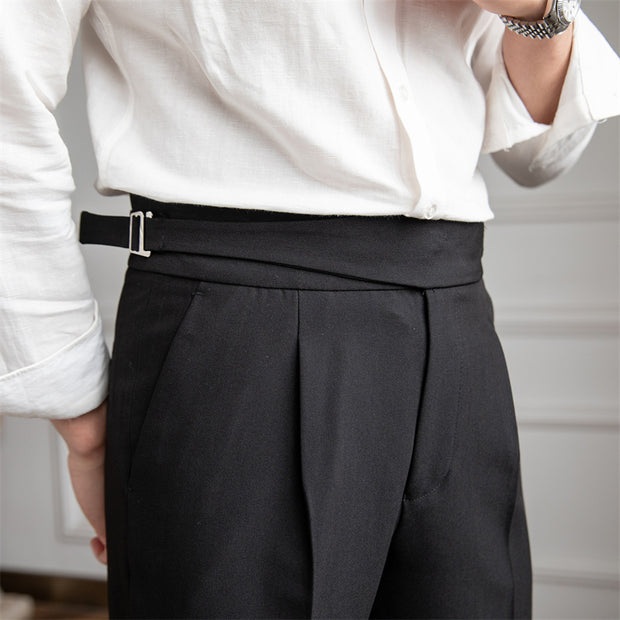 Men's Anti-wrinkle Casual Trousers High Waist Straight