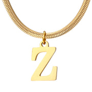 Minimalist A-Z Letter Pendant Necklace For Women Stainless Steel Gold Color Snake Chains Jewelry Birthday Gift