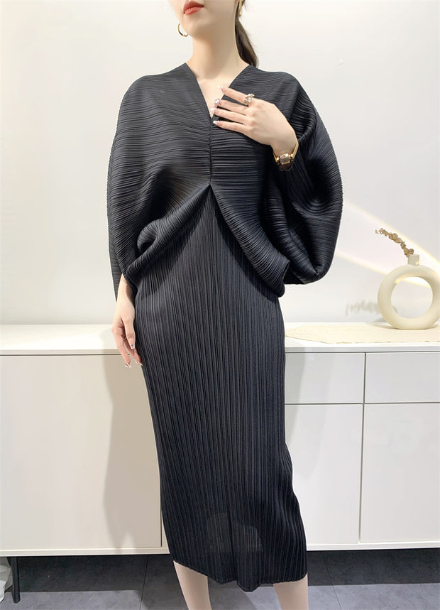 Pleated Skirt Younger Fashion Loose Large Size Mid-length Pleated