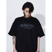 Suede Short-sleeved T-shirt Men's Trendy Brand Retro