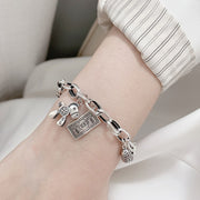 925 Sterling Silver Vintage Bracelet Women's Ins Chic Pony Coin Bracelet