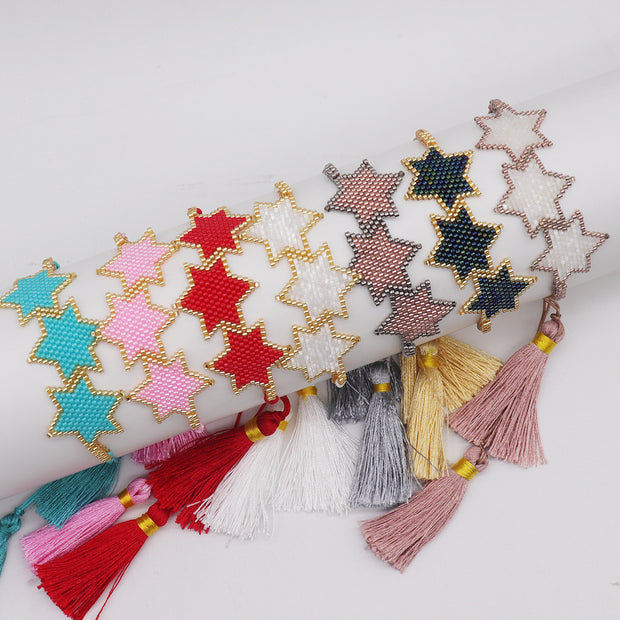 Bohemian Hand-woven Hexagonal Tassel Bracelet