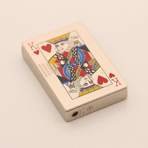 Creative Personality Cool Playing Cards Inflatable Electronic Windproof Lighter