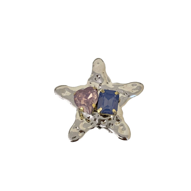 Colorful Rhinestone Five-pointed Star Duckbill Clip Retro