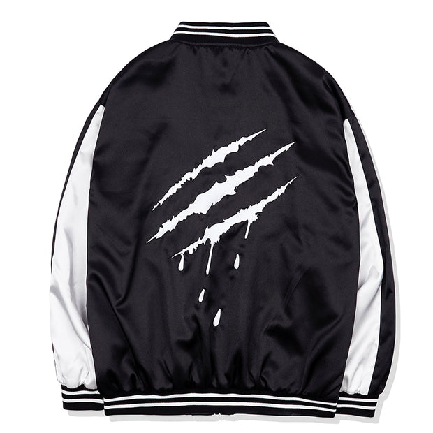 Men's Casual Scratch Badge Baseball Jacket
