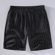 Yarn-dyed Vertical Striped Linen Shorts For Men