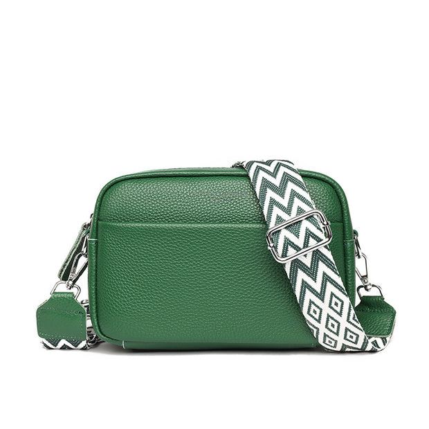 Fashion Simple Shoulder Messenger Bag Top Layer Cowhide Small Square Bag
