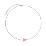 Colorful Beaded Five-pointed Star Shaped Pendant Necklace