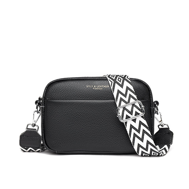Fashion Simple Shoulder Messenger Bag Top Layer Cowhide Small Square Bag