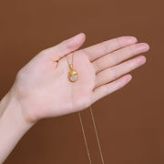 Lucky Cat Hetian Jade Ancient Law Gold Pendant Female Niche