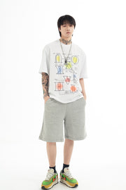 Men's Fashion Wear Loose Short-sleeved T-shirt Cotton