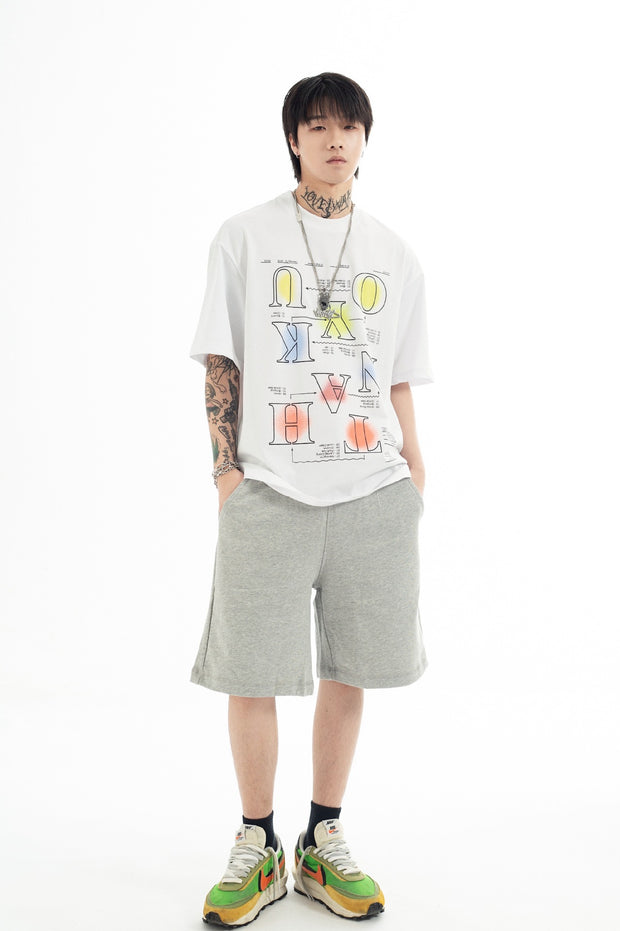 Men's Fashion Wear Loose Short-sleeved T-shirt Cotton