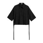 Men's Square Neck Loose Shirt With Short Sleeves