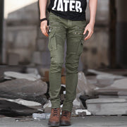 Men's Slim-fit Overalls With Multi-pocket Zipper