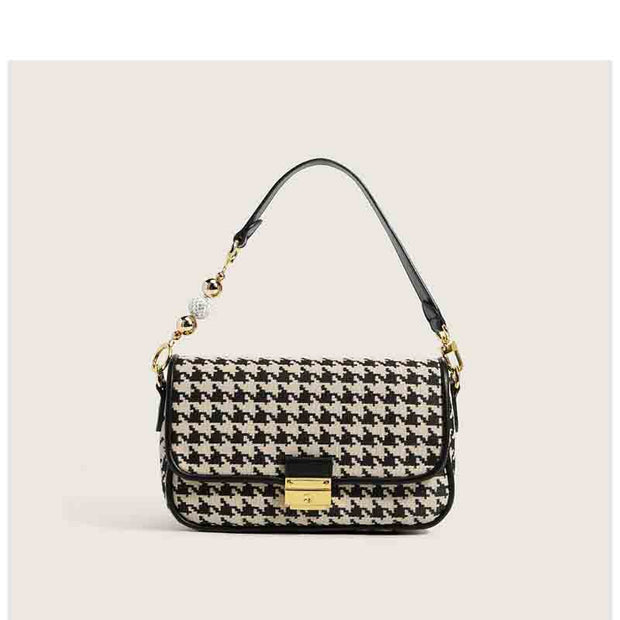 Fashion Ins Houndstooth Pattern Shoulder Bag