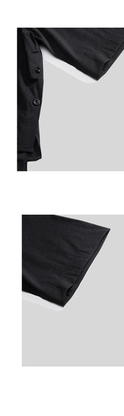 Men's Square Neck Loose Shirt With Short Sleeves