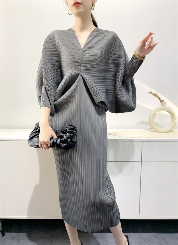 Pleated Skirt Younger Fashion Loose Large Size Mid-length Pleated
