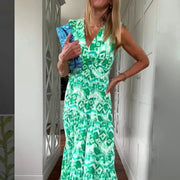 Women's Red Printed Dress
