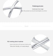 Sterling Silver Fashion Simple Cross Geometric Line Ring