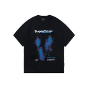 Blur Portrait Short Sleeve Crew Neck Loose Top