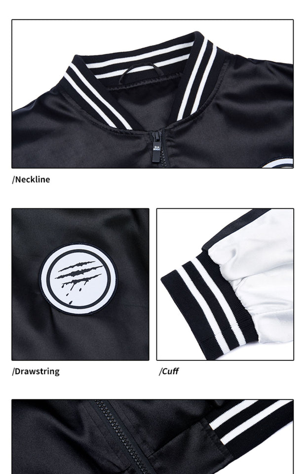 Men's Casual Scratch Badge Baseball Jacket