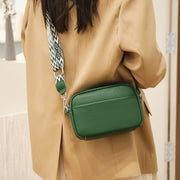 Fashion Simple Shoulder Messenger Bag Top Layer Cowhide Small Square Bag