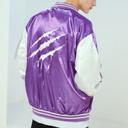 Men's Casual Scratch Badge Baseball Jacket