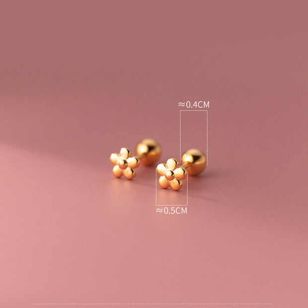 S925 Sterling Silver Flower Thread Earrings