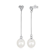 S925 Sterling Silver Freshwater Pearl Ear Studs High Sense Special Interest Light Luxury Ins Style