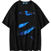 Button Trim Loose Casual Pin T-Shirt Men